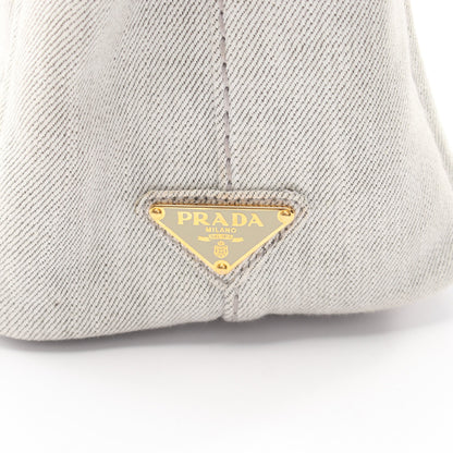DENIM CANAPA カナパ 2WAY ハンドバッグ トートバッグ デニム ライトグレー プラダ バッグ PRADA