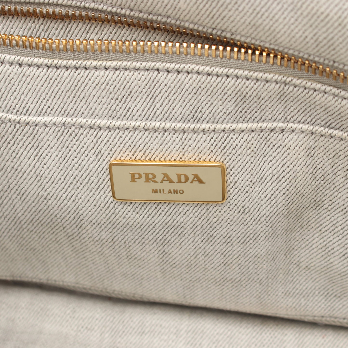 DENIM CANAPA カナパ 2WAY ハンドバッグ トートバッグ デニム ライトグレー プラダ バッグ PRADA