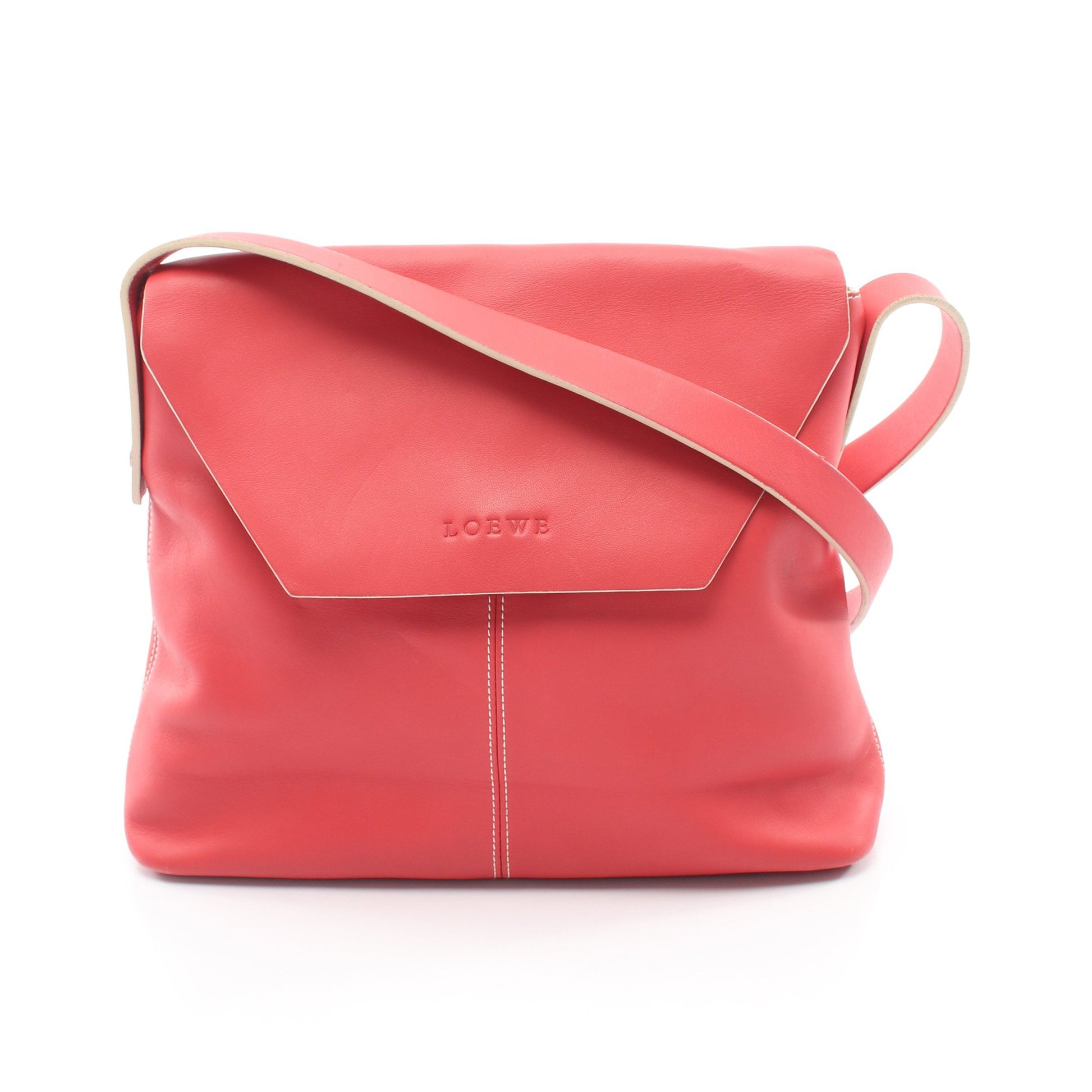 ショルダーバッグ レザー オレンジレッド ロエベ バッグ LOEWE