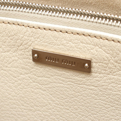 ショルダーバッグ トートバッグ レザー ホワイト ミュウミュウ バッグ miu miu