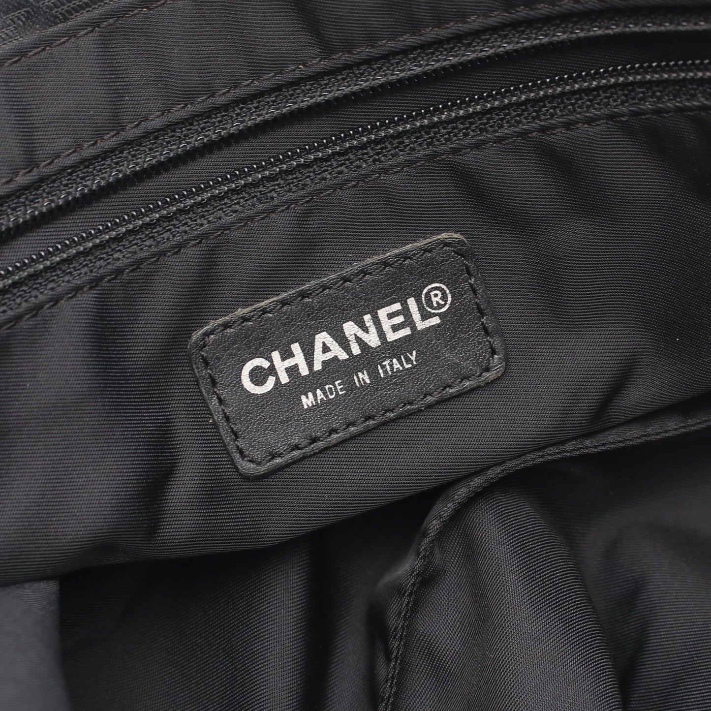 ニュートラベルラインMM ハンドバッグ トートバッグ ナイロンキャンバス レザー ブラック ブラック金具 シャネル バッグ CHANEL