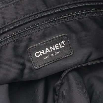 ニュートラベルラインMM ハンドバッグ トートバッグ ナイロンキャンバス レザー ブラック ブラック金具 シャネル バッグ CHANEL