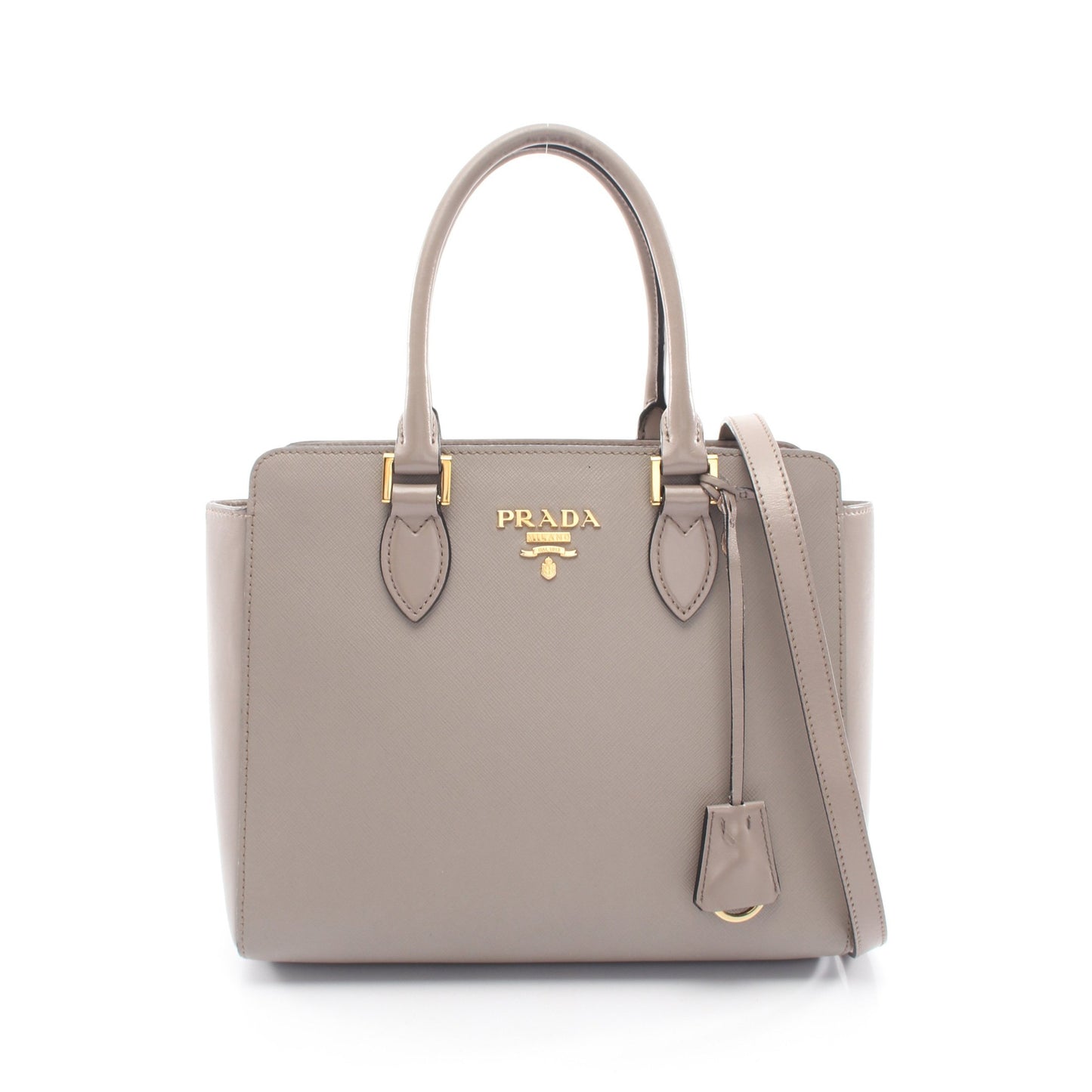 2WAY ハンドバッグ レザー グレーベージュ プラダ バッグ PRADA