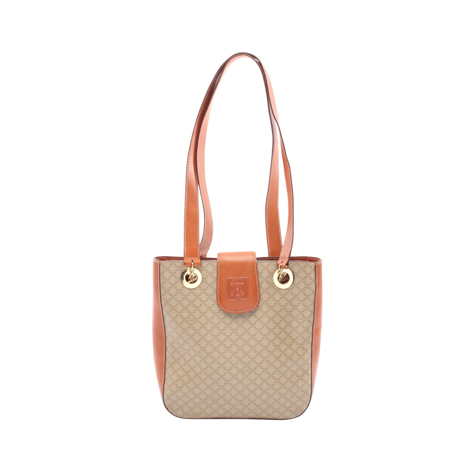 トリオンフ ショルダーバッグ トートバッグ PVC レザー ベージュ ライトブラウン セリーヌ バッグ CELINE