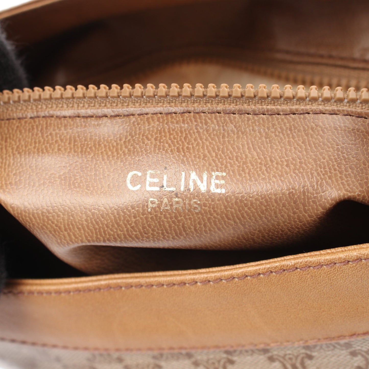 トリオンフ ワンショルダーバッグ コーティングキャンバス レザー ベージュ ライトブラウン セリーヌ バッグ CELINE