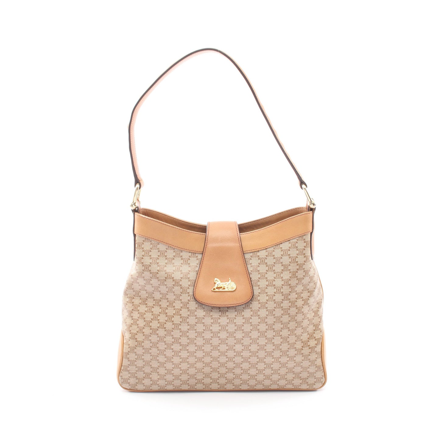 トリオンフ ワンショルダーバッグ コーティングキャンバス レザー ベージュ ライトブラウン セリーヌ バッグ CELINE