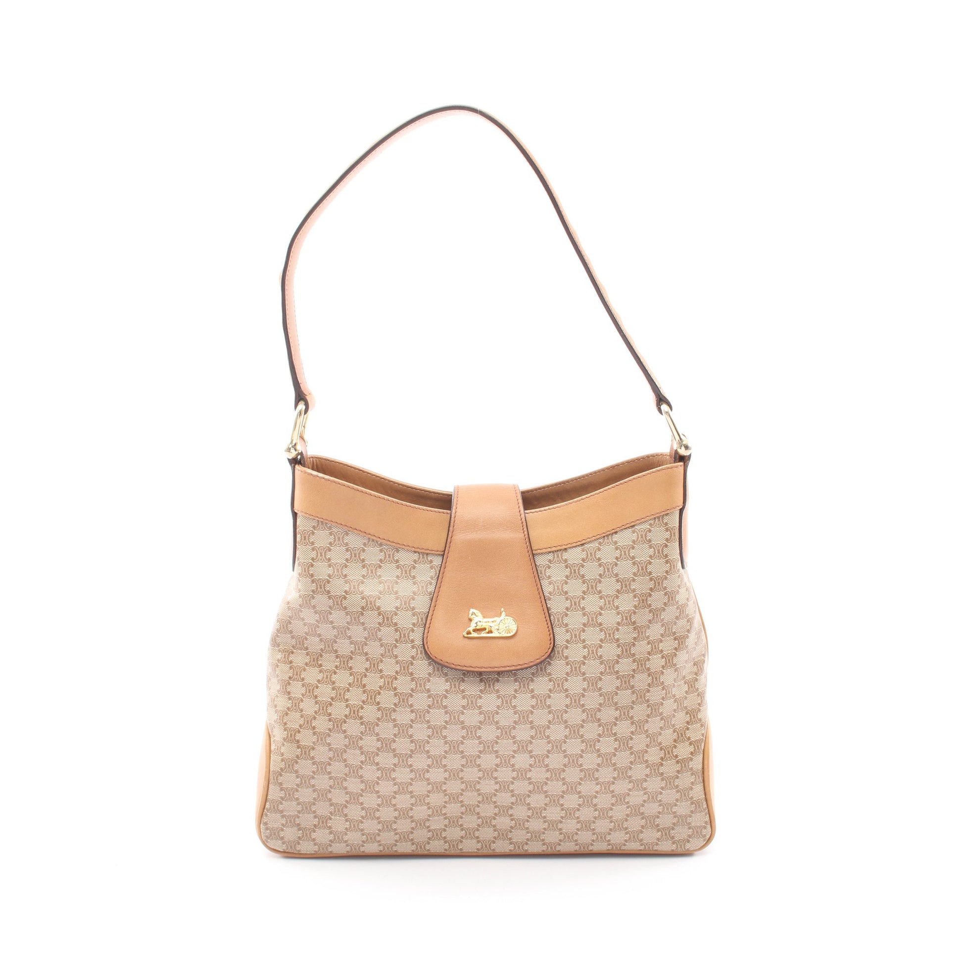トリオンフ ワンショルダーバッグ コーティングキャンバス レザー ベージュ ライトブラウン セリーヌ バッグ CELINE