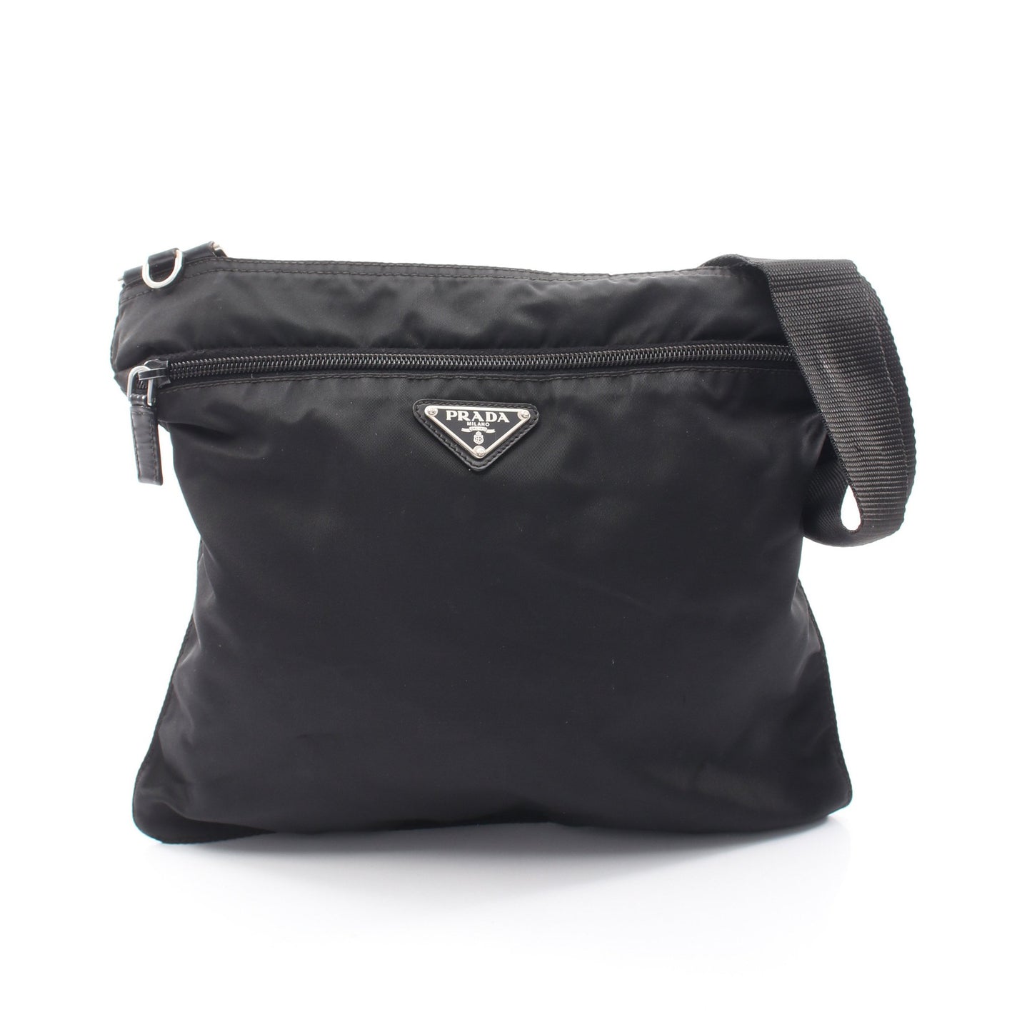トライアングルロゴ ショルダーバッグ ナイロン レザー ブラック プラダ バッグ PRADA