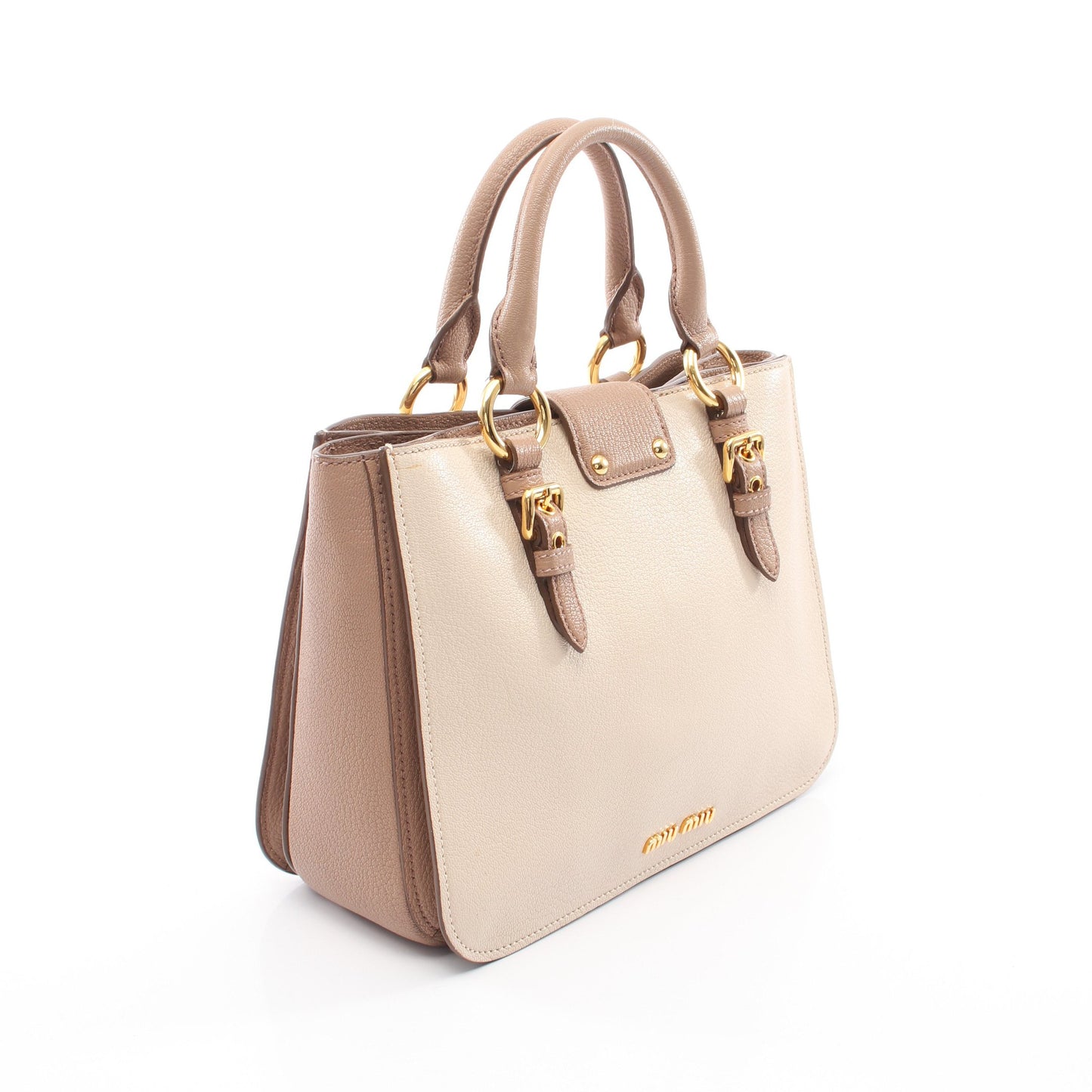 2WAY ハンドバッグ レザー ライトベージュ ベージュ ミュウミュウ バッグ miu miu