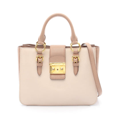 2WAY ハンドバッグ レザー ライトベージュ ベージュ ミュウミュウ バッグ miu miu