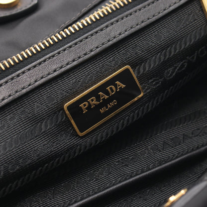 トライアングルロゴ ハンドバッグ トートバッグ ナイロン レザー ブラック プラダ バッグ PRADA