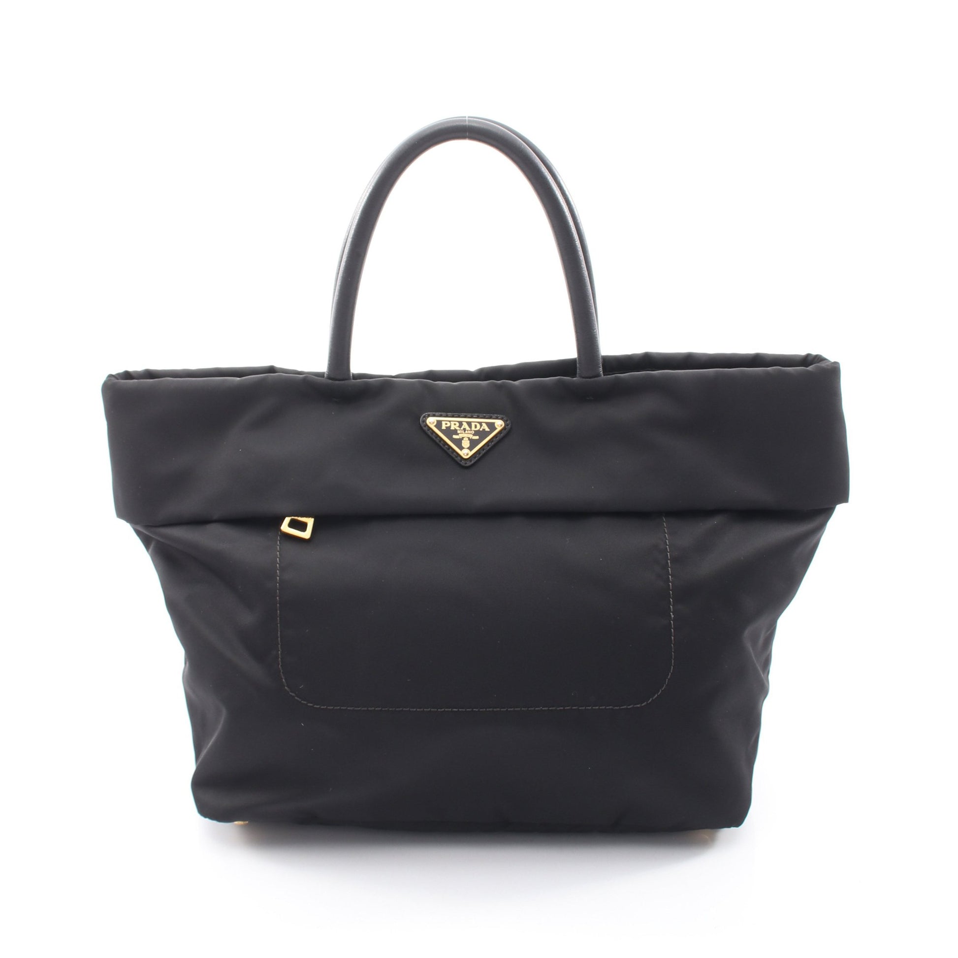 トライアングルロゴ ハンドバッグ トートバッグ ナイロン レザー ブラック プラダ バッグ PRADA