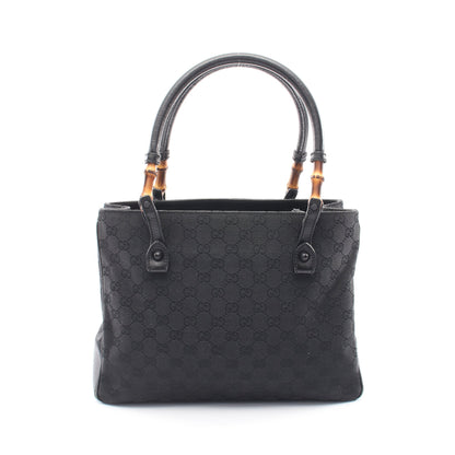 バンブー GGキャンバス ショルダーバッグ トートバッグ キャンバス レザー ブラック グッチ バッグ GUCCI