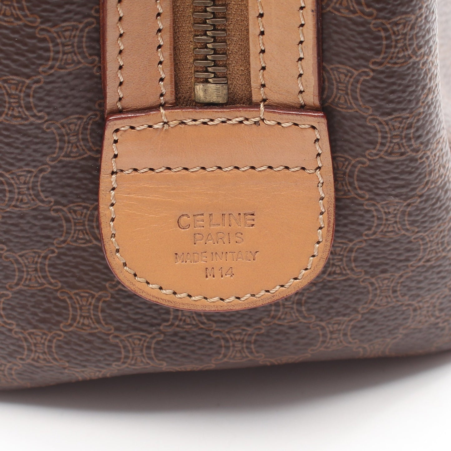 マカダム 2WAY ハンドバッグ PVC レザー ダークブラウン ブラウン セリーヌ バッグ CELINE