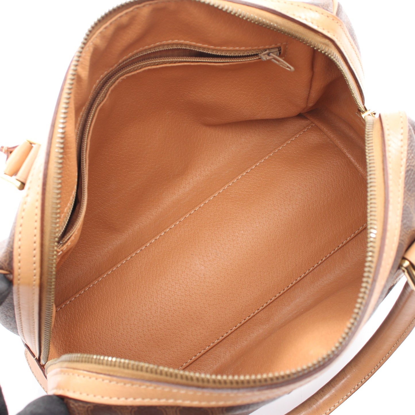 マカダム 2WAY ハンドバッグ PVC レザー ダークブラウン ブラウン セリーヌ バッグ CELINE