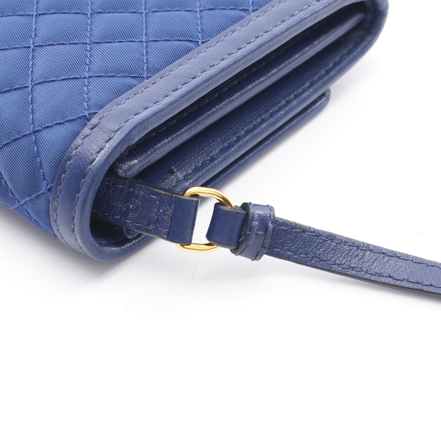 キルティング ショルダーウォレット ナイロン レザー ブルー プラダ バッグ PRADA
