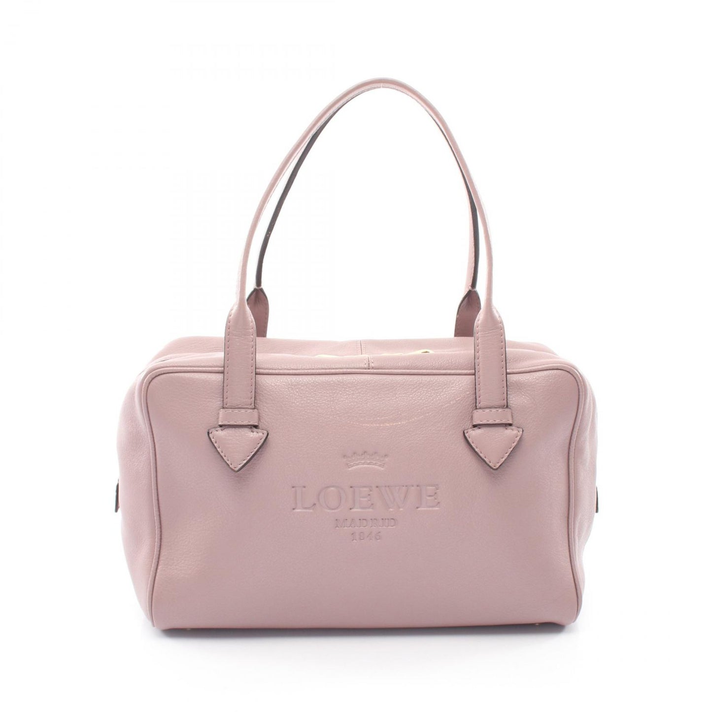 ヘリテージ ミニ ボストンバッグ レザー ダスティピンク ロエベ バッグ LOEWE