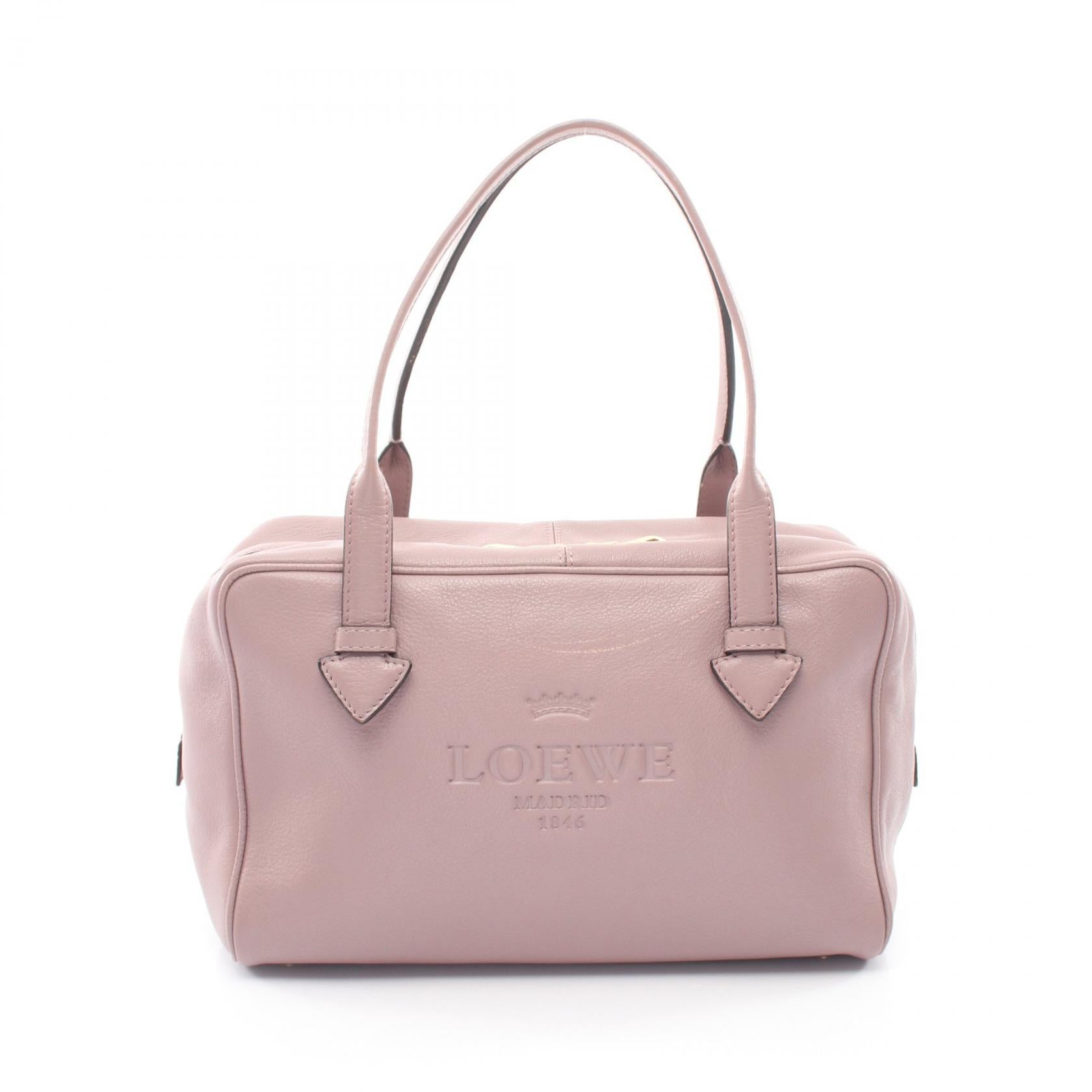 ヘリテージ ミニ ボストンバッグ レザー ダスティピンク ロエベ バッグ LOEWE