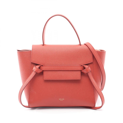 BELT BAG NANO ベルトバッグ ナノ 2WAY ハンドバッグ レザー オレンジレッド セリーヌ バッグ CELINE