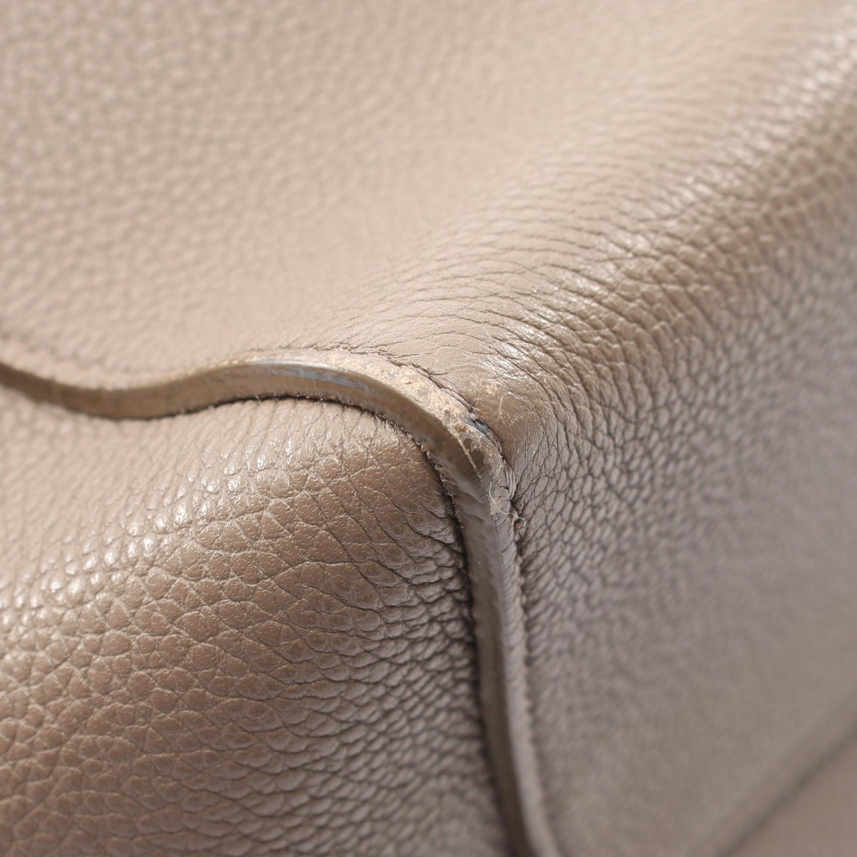 サングル バケット スモール ショルダーバッグ レザー グレーベージュ セリーヌ バッグ CELINE