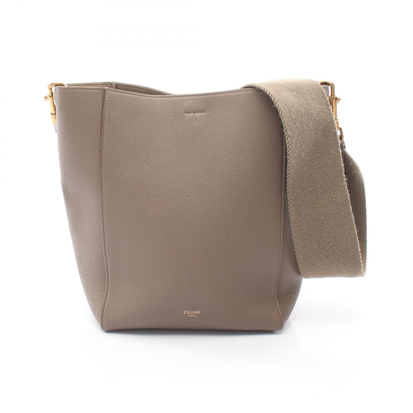 サングル バケット スモール ショルダーバッグ レザー グレーベージュ セリーヌ バッグ CELINE