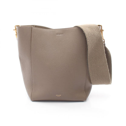 サングル バケット スモール ショルダーバッグ レザー グレーベージュ セリーヌ バッグ CELINE