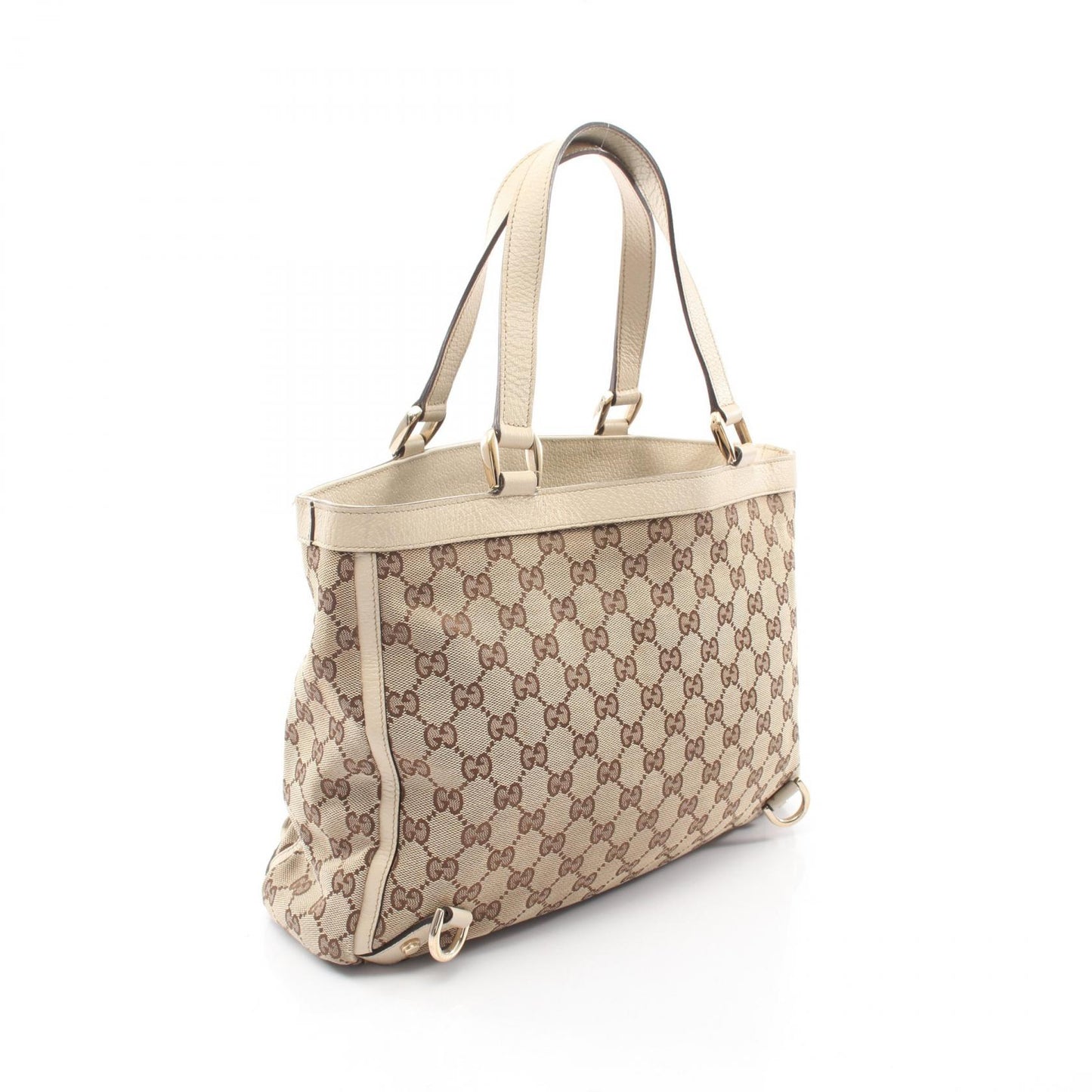 アビー GGキャンバス ハンドバッグ トートバッグ キャンバス レザー ベージュ アイボリー グッチ バッグ GUCCI
