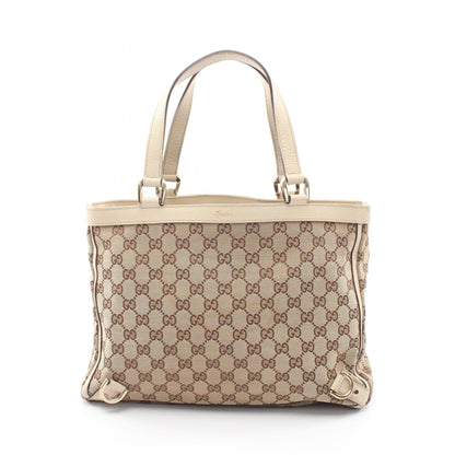 アビー GGキャンバス ハンドバッグ トートバッグ キャンバス レザー ベージュ アイボリー グッチ バッグ GUCCI