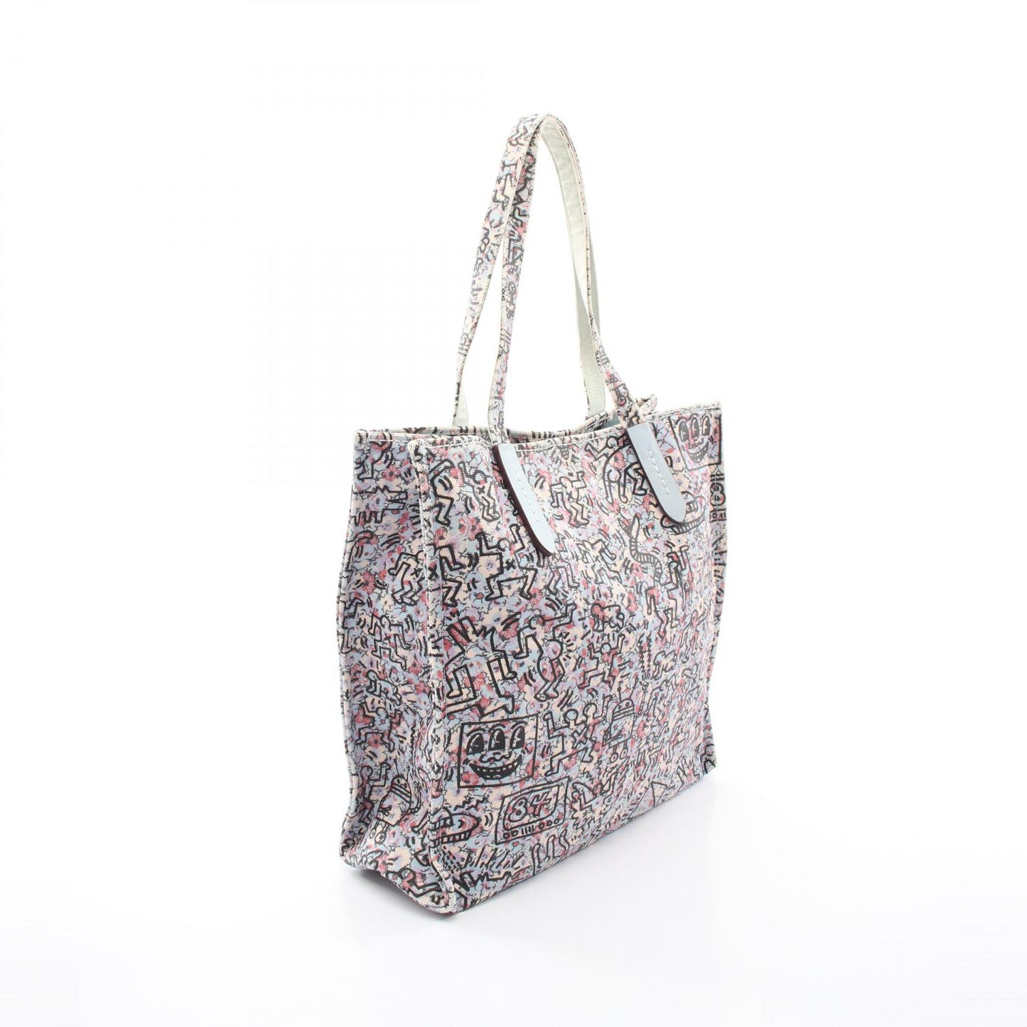 COACH × KEITH HARING ハンドバッグ トートバッグ キャンバス レザー ライトブルー マルチカラー コーチ バッグ COACH