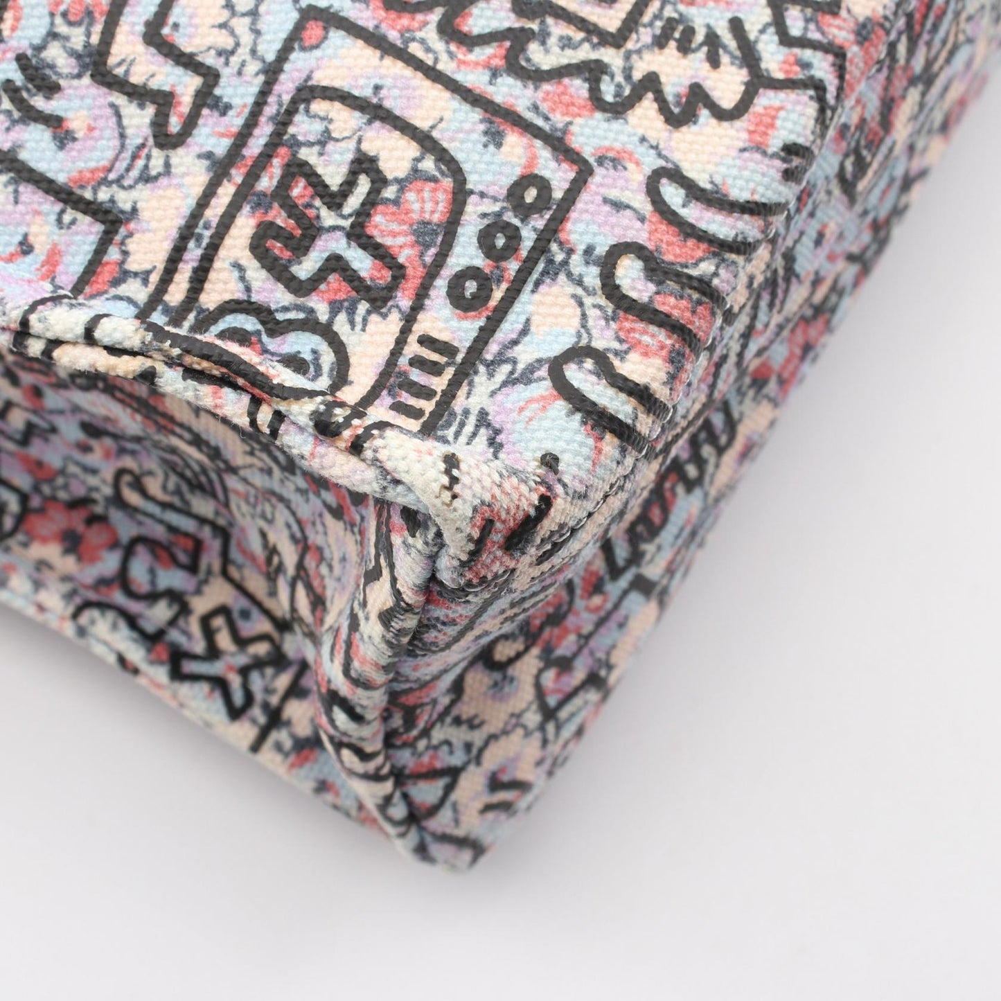 COACH × KEITH HARING ハンドバッグ トートバッグ キャンバス レザー ライトブルー マルチカラー コーチ バッグ COACH