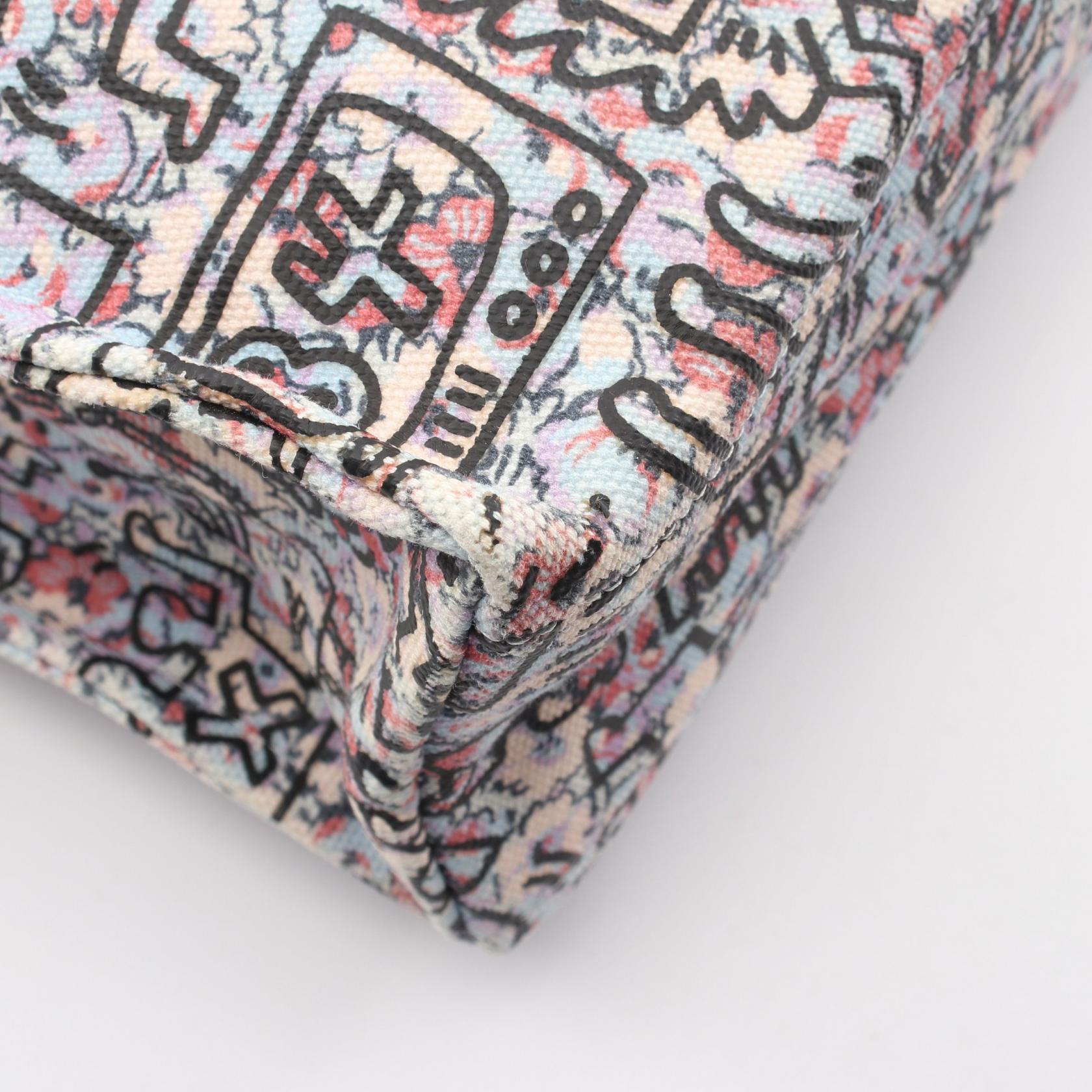 COACH × KEITH HARING ハンドバッグ トートバッグ キャンバス レザー ライトブルー マルチカラー コーチ バッグ COACH