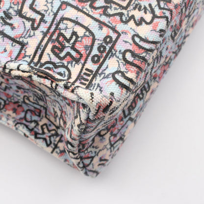 COACH × KEITH HARING ハンドバッグ トートバッグ キャンバス レザー ライトブルー マルチカラー コーチ バッグ COACH
