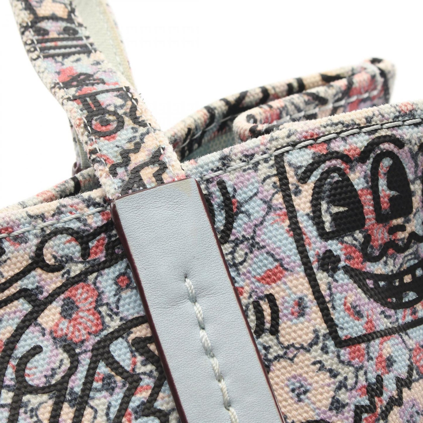 COACH × KEITH HARING ハンドバッグ トートバッグ キャンバス レザー ライトブルー マルチカラー コーチ バッグ COACH