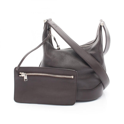 アナグラム ショルダーバッグ レザー ダークブラウン ロエベ バッグ LOEWE