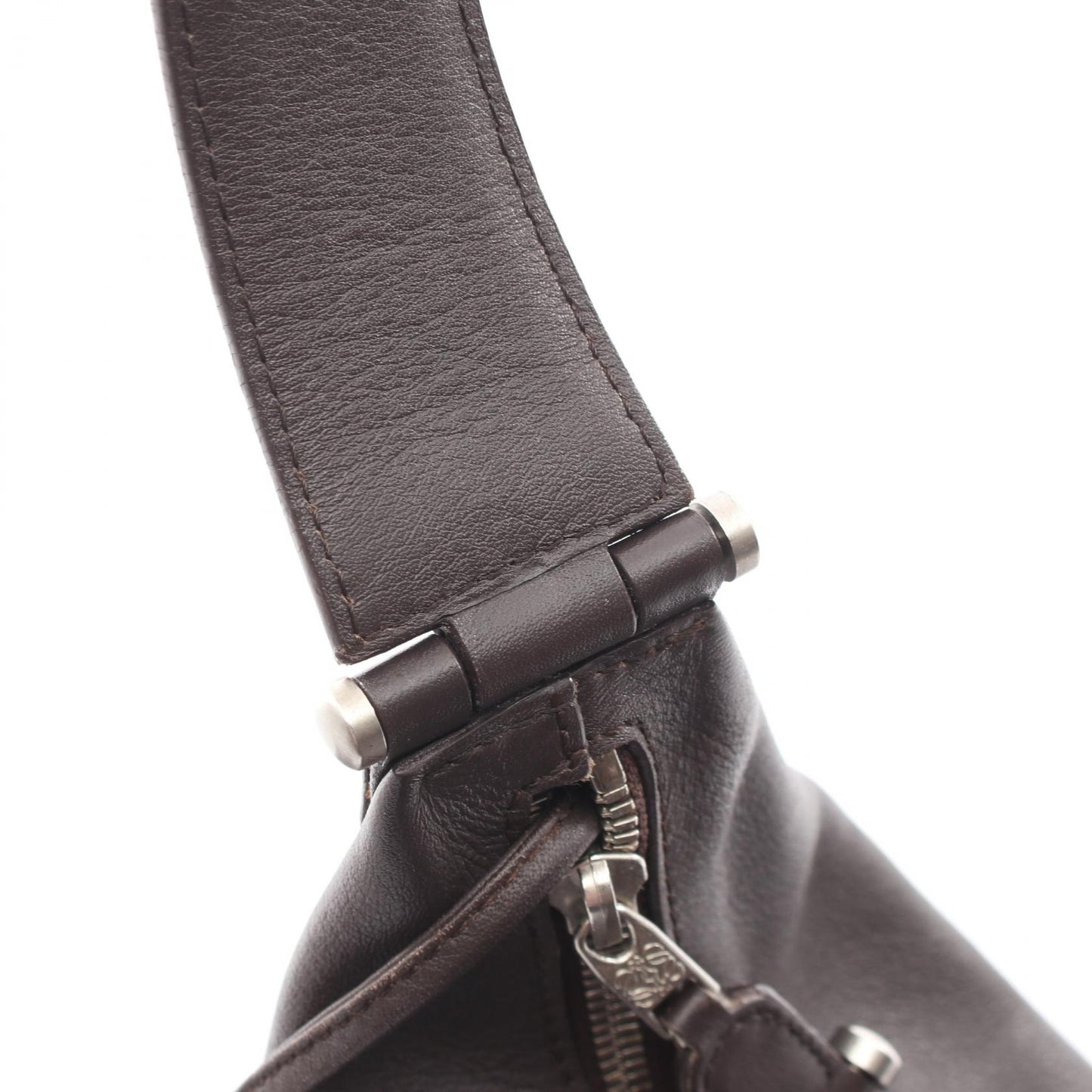 アナグラム ショルダーバッグ レザー ダークブラウン ロエベ バッグ LOEWE