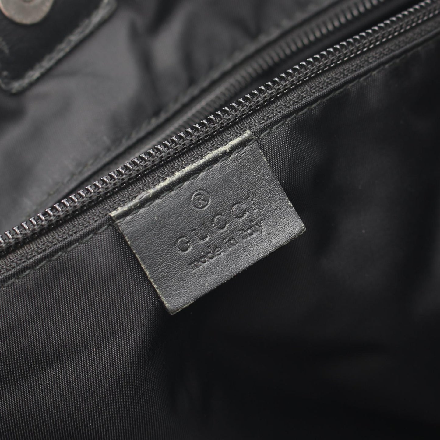 シェリーライン ハンドバッグ トートバッグ キャンバス レザー ブラック グッチ バッグ GUCCI