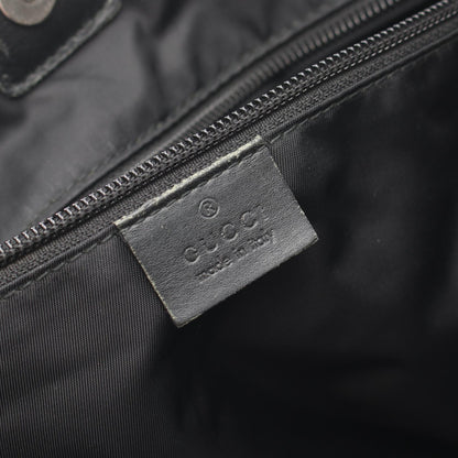 シェリーライン ハンドバッグ トートバッグ キャンバス レザー ブラック グッチ バッグ GUCCI