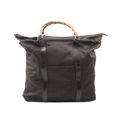 バンブー ハンドバッグ トートバッグ ナイロン レザー ダークブラウン グッチ バッグ GUCCI