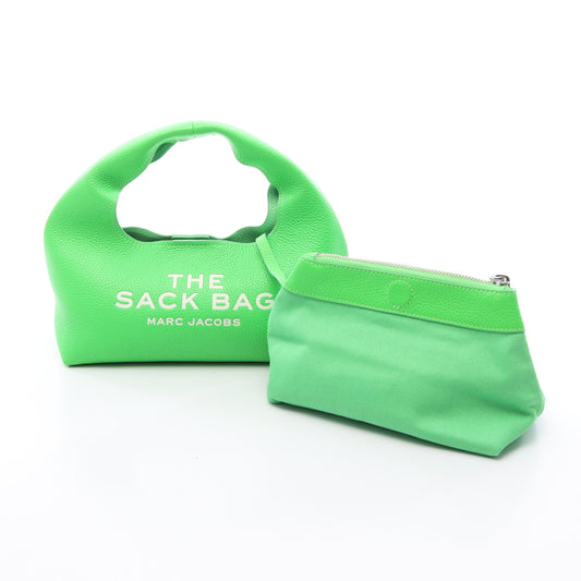 THE LEATHER SACK BAG MINI ザ レザー サック バッグ ミニ ハンドバッグ レザー ライトグリーン マークジェイコブス バッグ MARC JACOBS