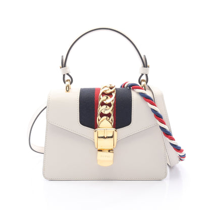 シルヴィ シェリーライン 2WAY ハンドバッグ レザー アイボリー ネイビー レッド グッチ バッグ GUCCI