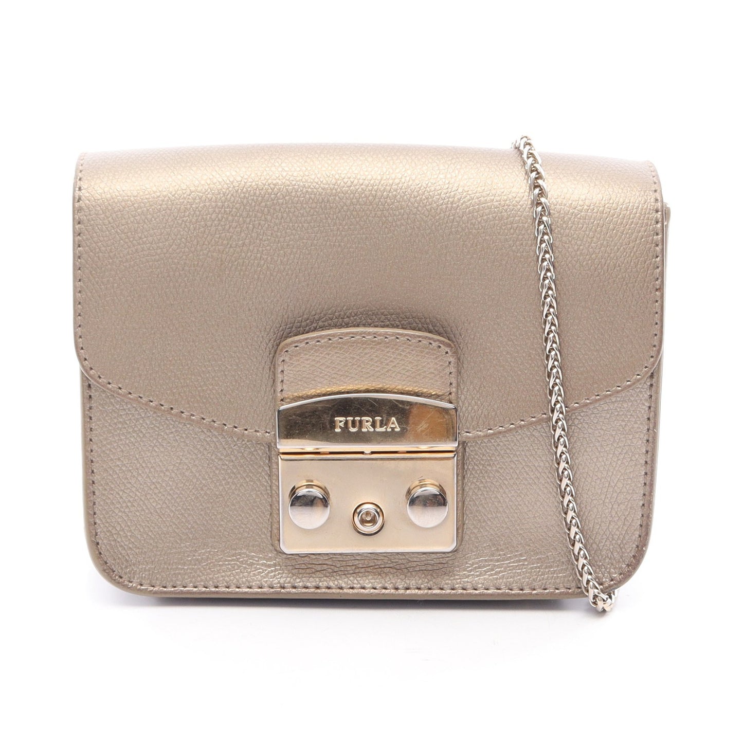 メトロポリス ミニ チェーンショルダーバッグ レザー ゴールド フルラ バッグ FURLA
