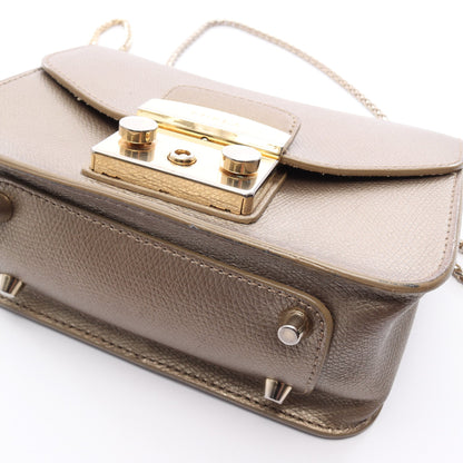 メトロポリス ミニ チェーンショルダーバッグ レザー ゴールド フルラ バッグ FURLA