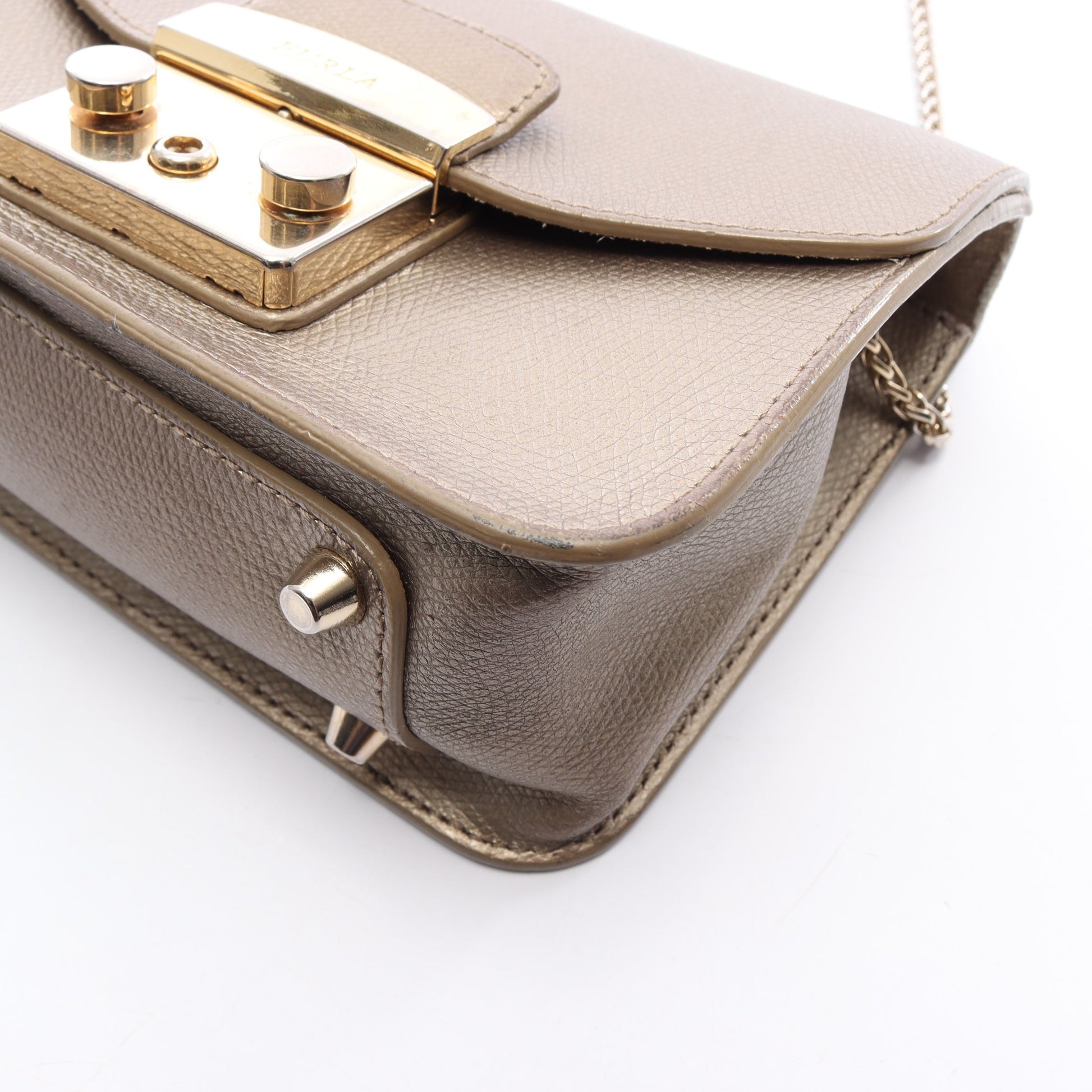 メトロポリス ミニ チェーンショルダーバッグ レザー ゴールド フルラ バッグ FURLA