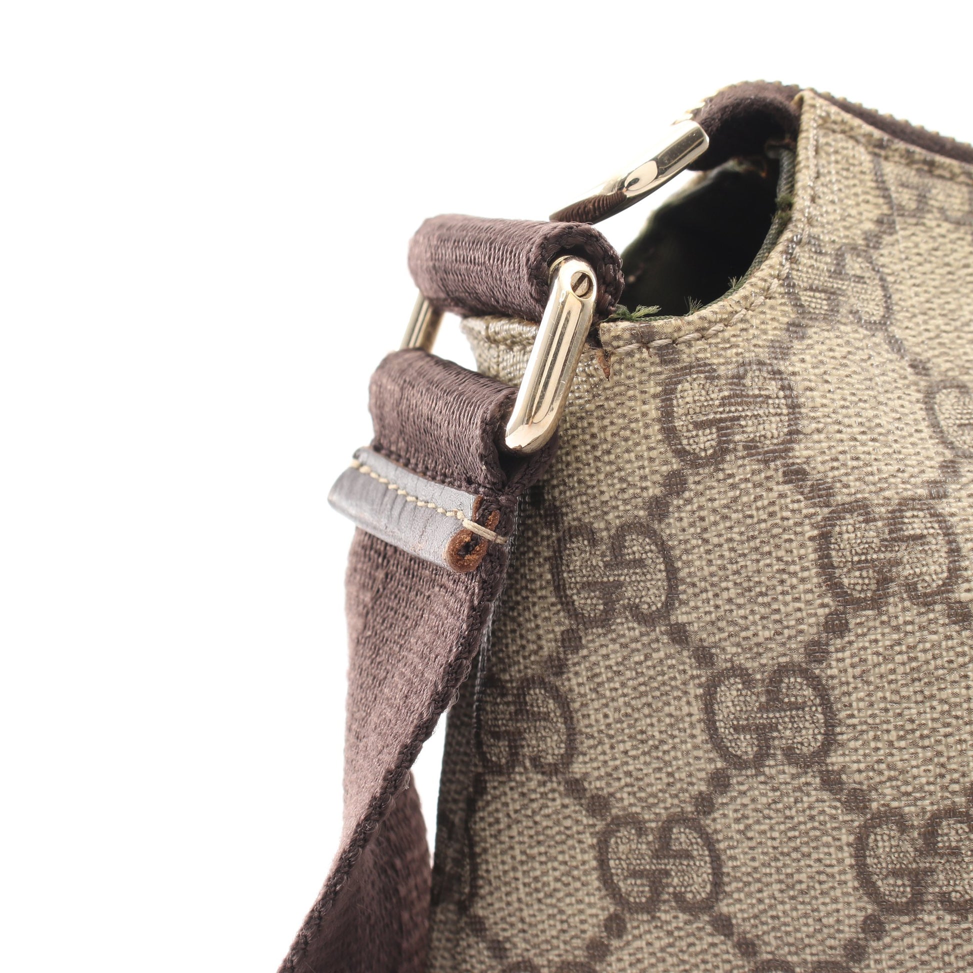 GGスプリーム ショルダーバッグ PVC レザー ベージュ グッチ バッグ GUCCI