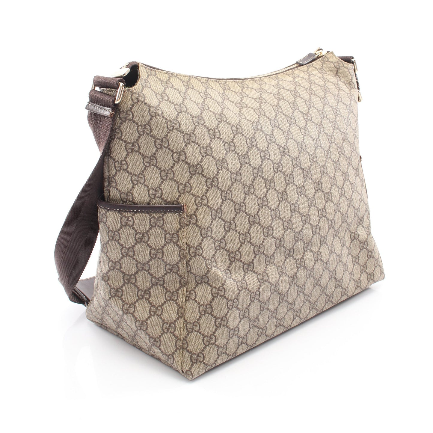 GGスプリーム ショルダーバッグ PVC レザー ベージュ グッチ バッグ GUCCI