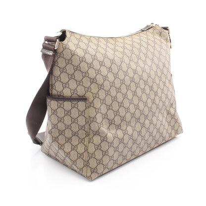 GGスプリーム ショルダーバッグ PVC レザー ベージュ グッチ バッグ GUCCI