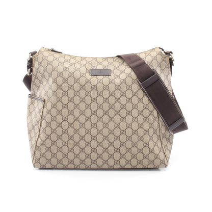 GGスプリーム ショルダーバッグ PVC レザー ベージュ グッチ バッグ GUCCI