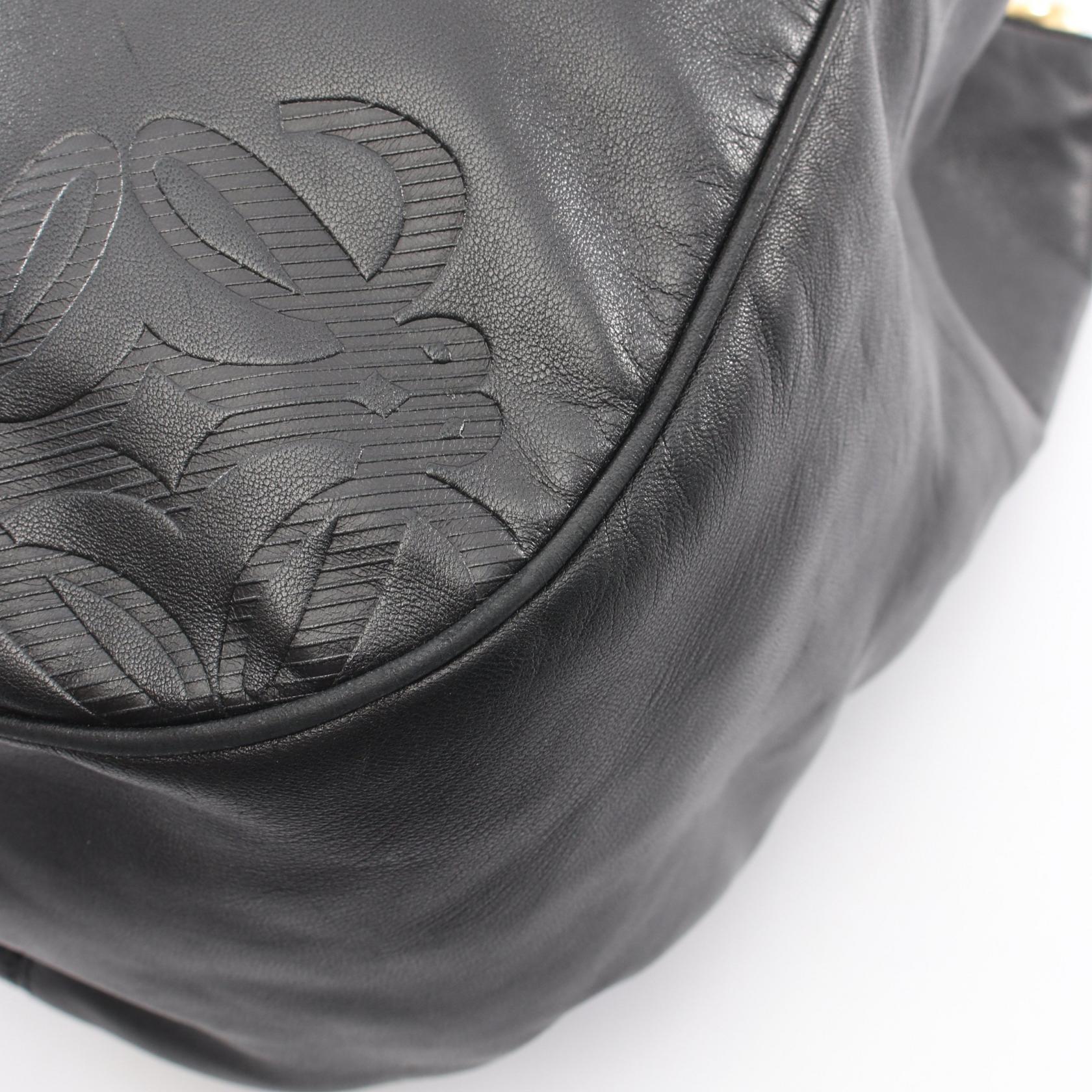 アナグラム ショルダーバッグ レザー ブラック ロエベ バッグ LOEWE