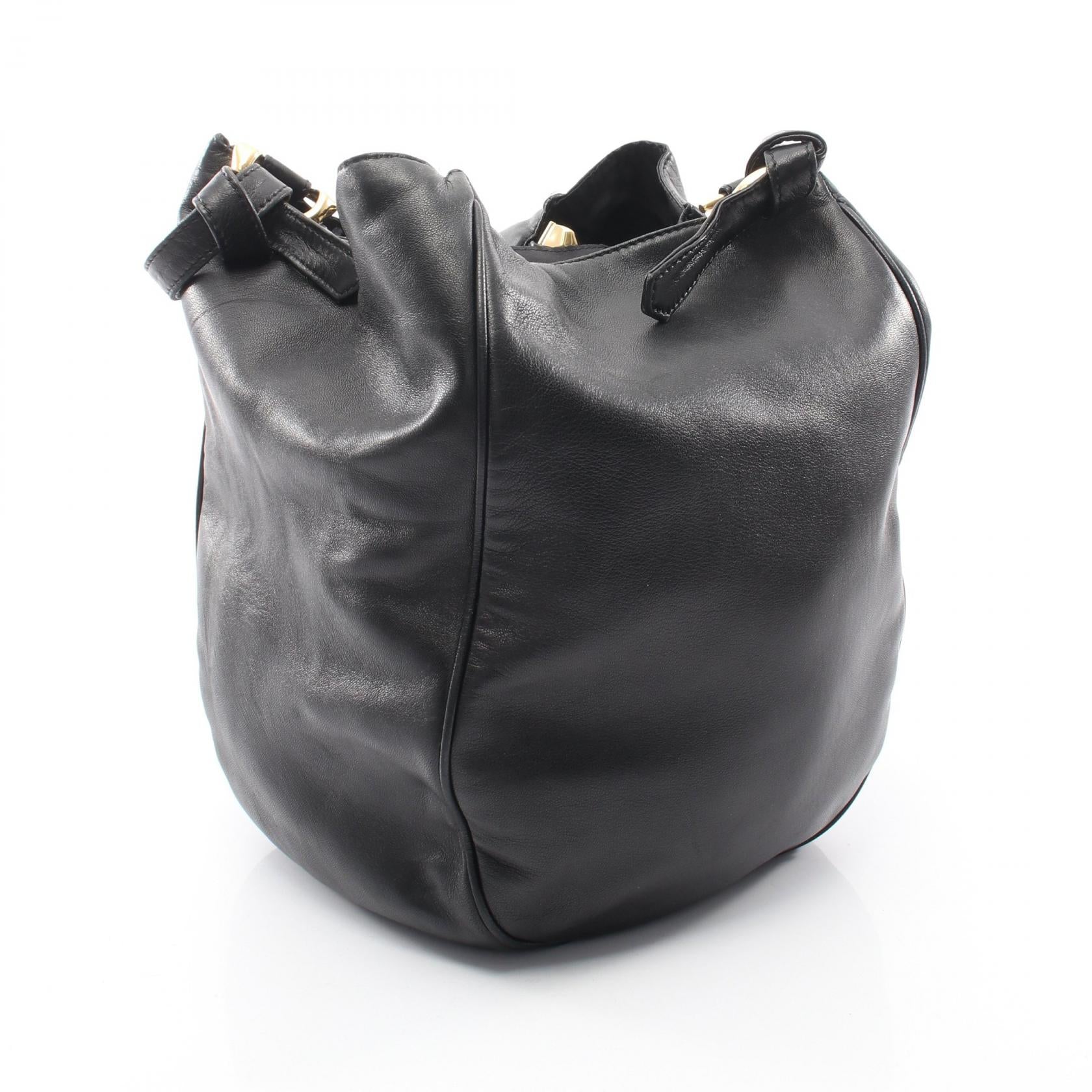 アナグラム ショルダーバッグ レザー ブラック ロエベ バッグ LOEWE
