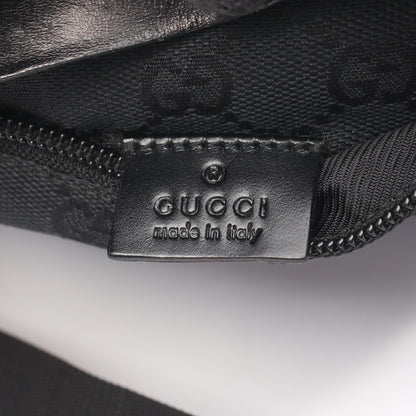 GGキャンバス ボディバッグ キャンバス レザー ブラック グッチ バッグ GUCCI
